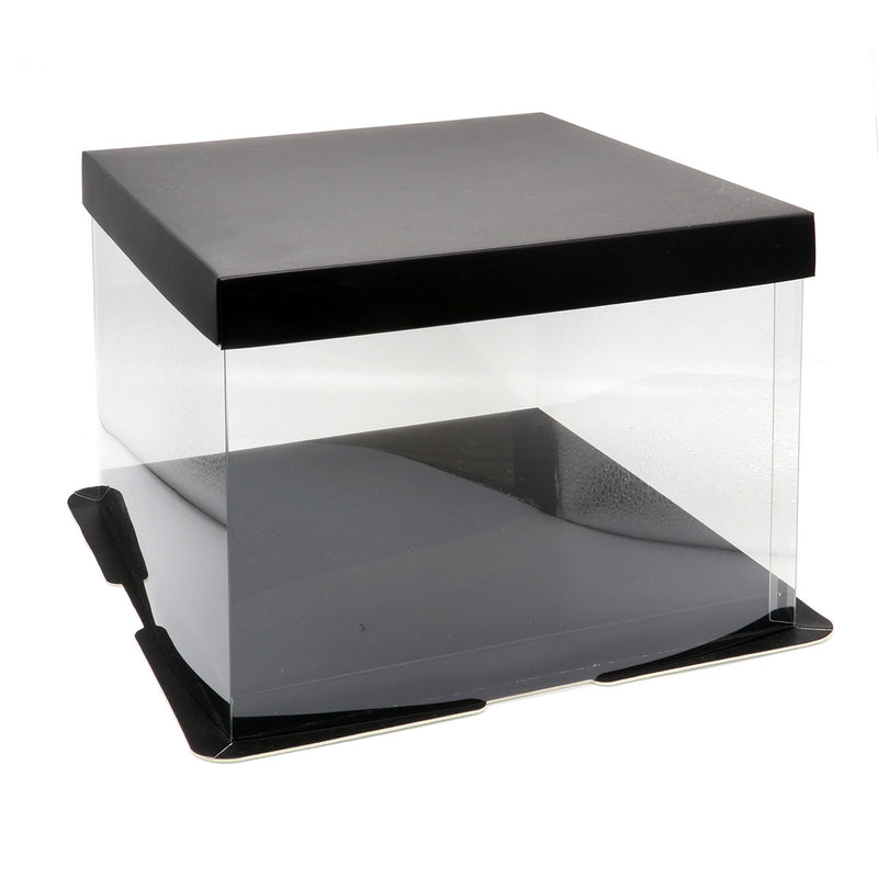 方形透明蛋糕盒 (黑色 - 6吋 / 4吋)